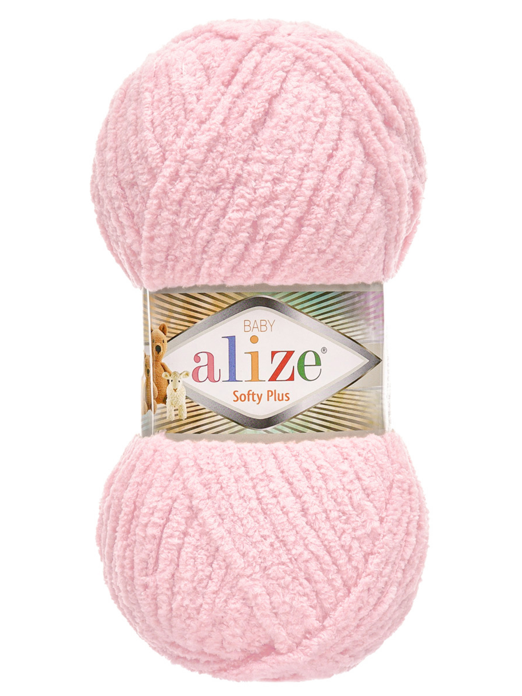 Пряжа для вязания Alize softy plus 100 г 120 м микрополиэстер мягкая плюшевая 31 светло-розовый 5 мотков - фото 4