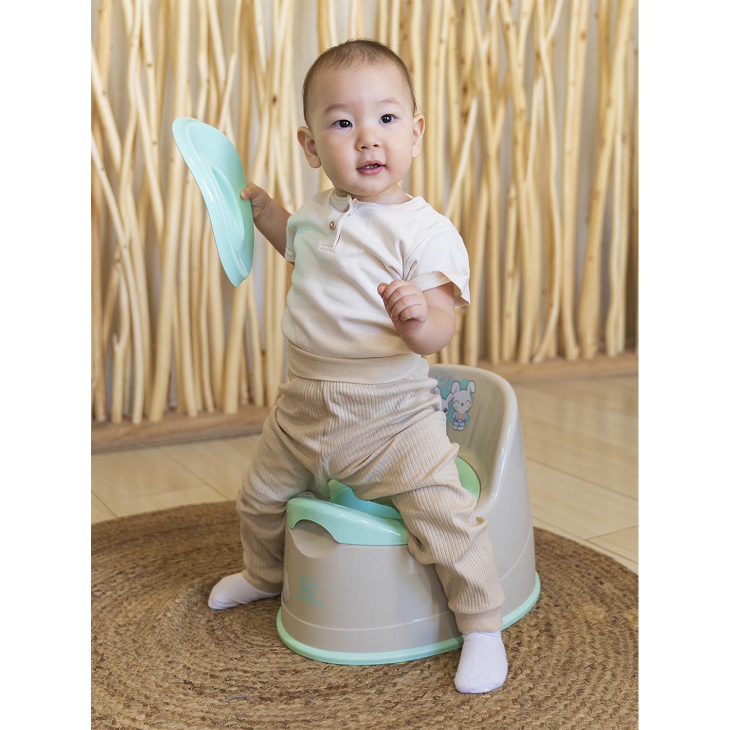 Горшок детский BabyCare Bunny белый-сиреневый - фото 13