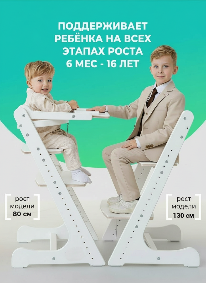 Стульчик для кормления Конёк Горбунёк Комфорт PRO белый - фото 24
