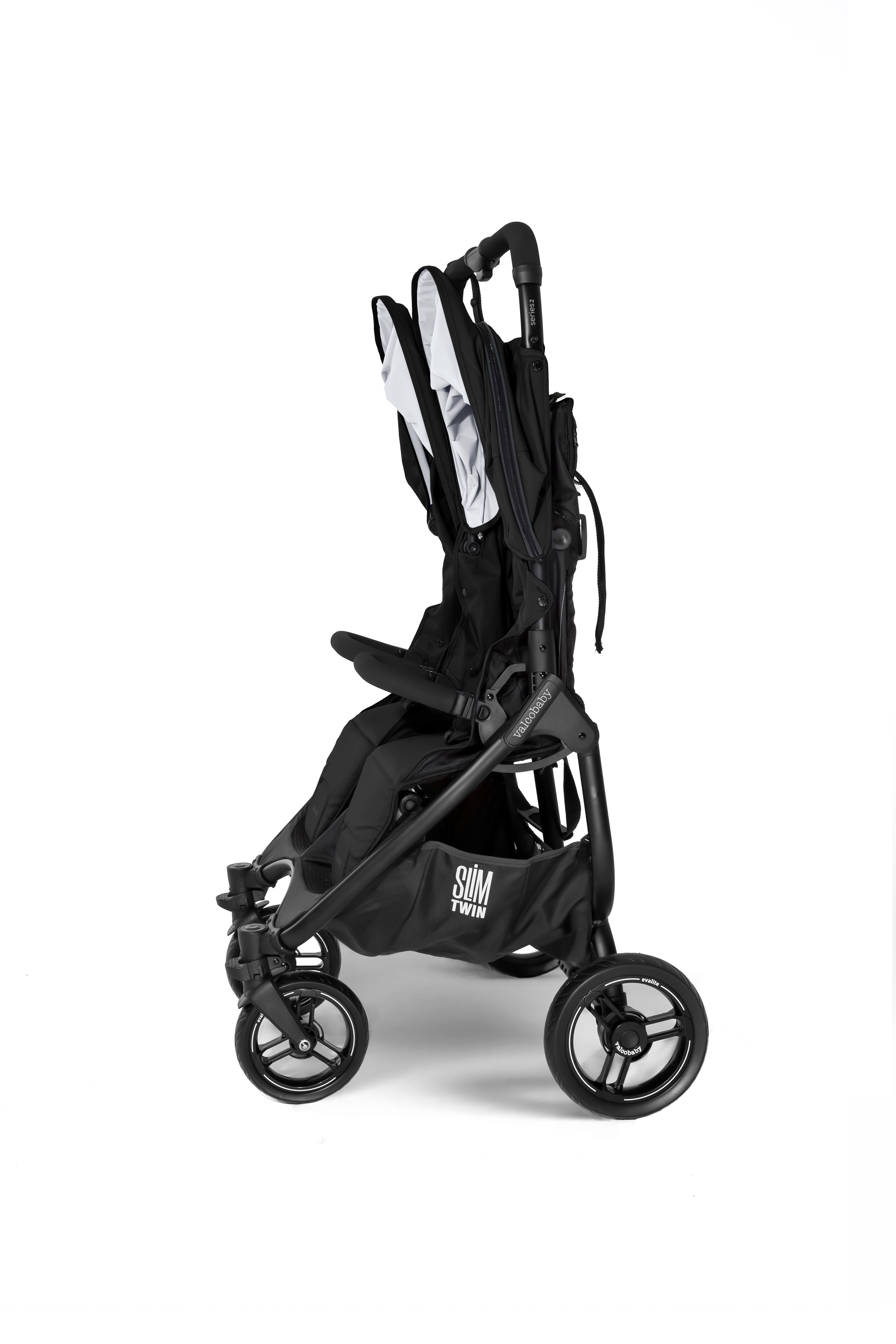 Коляска прогулочная для двойни Valco baby черный - фото 18