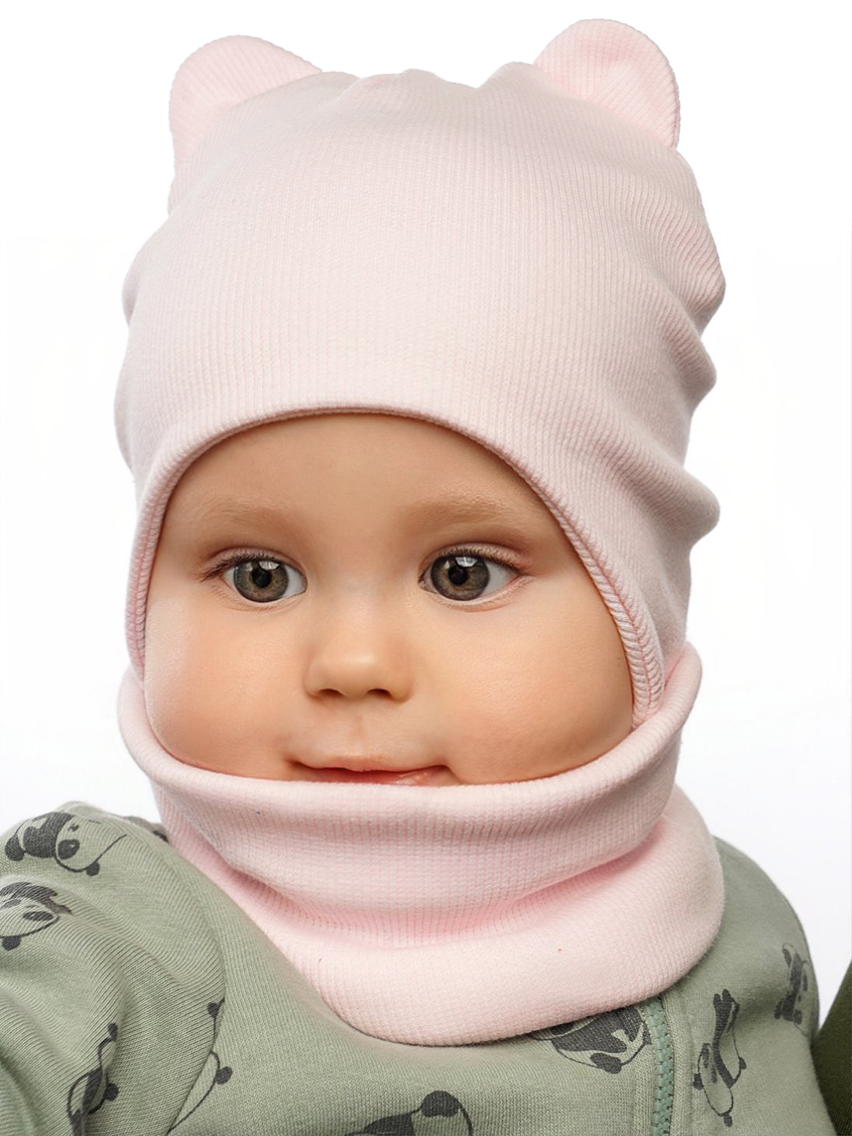 Шапка и снуд ПриКиндер U-A_233980 Нежно-розовый - фото 1