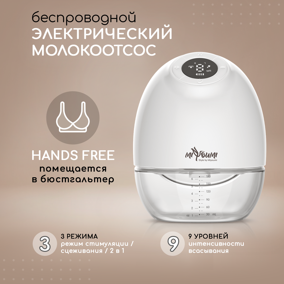 Молокоотсос электрический Miyoumi беспроводной - фото 1