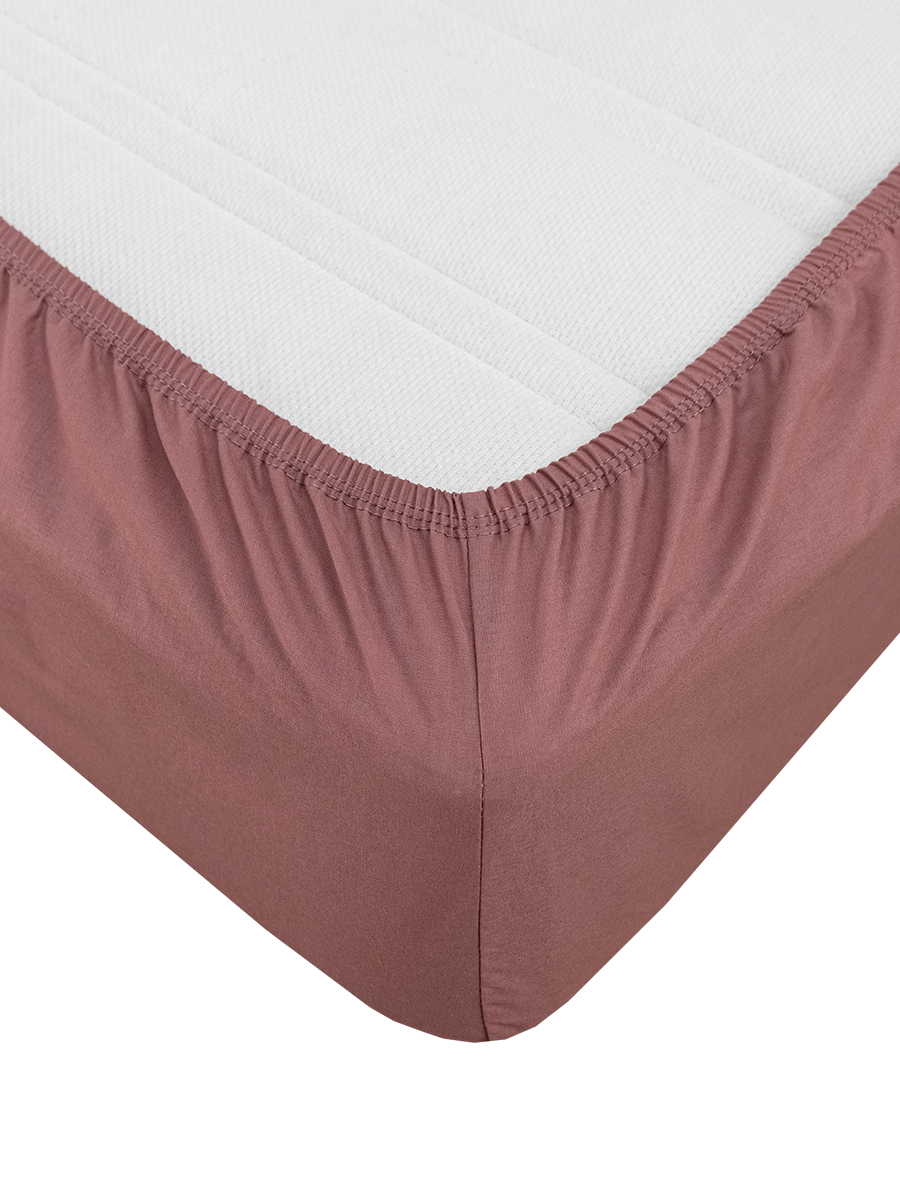 Простыня BRAVO поплин терракот 180 x 200 см на резинке 1 шт. - фото 4