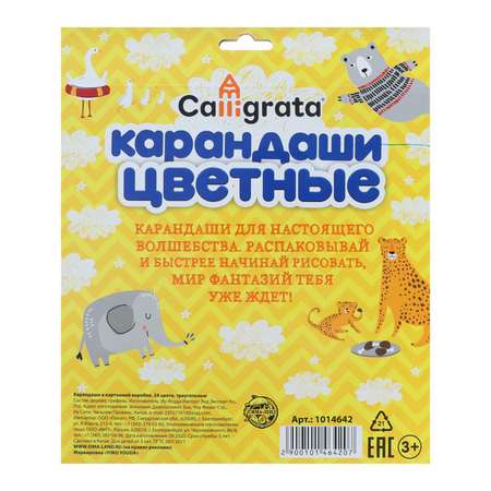 Карандаши цветные Calligrata 24 шт.