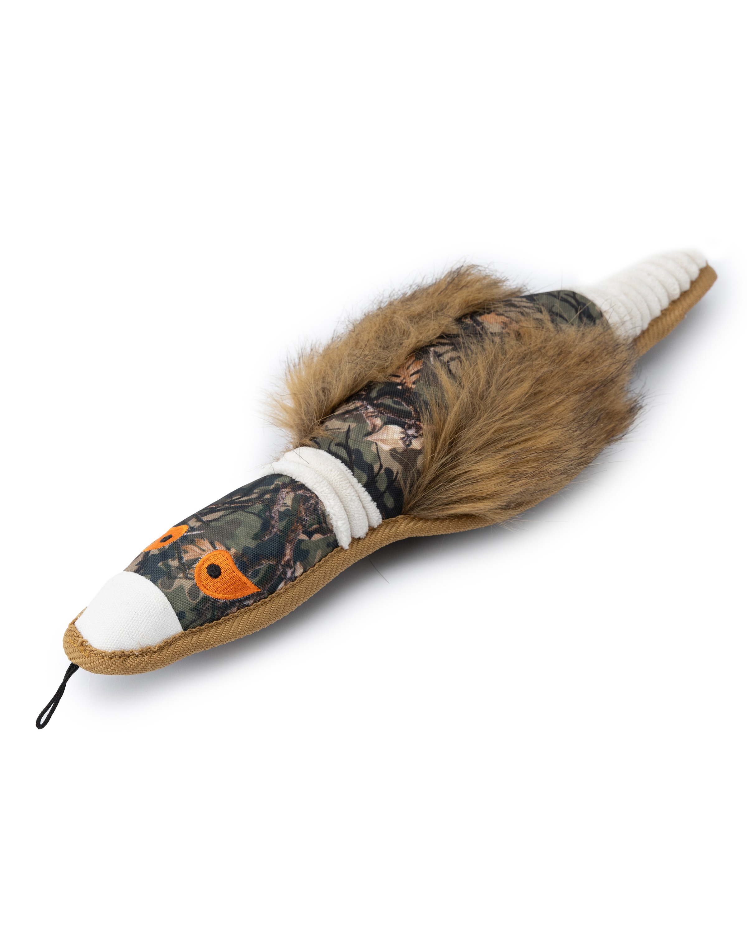 Игрушка для собак Barbaks Утка-камуфляж особо прочная мягкая пищит 12*44см - фото 1