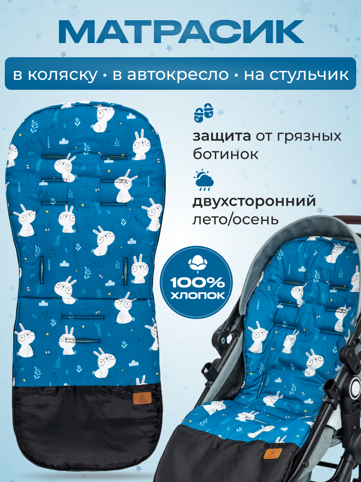 Матрас StrollerAcss SA100/морской - фото 3