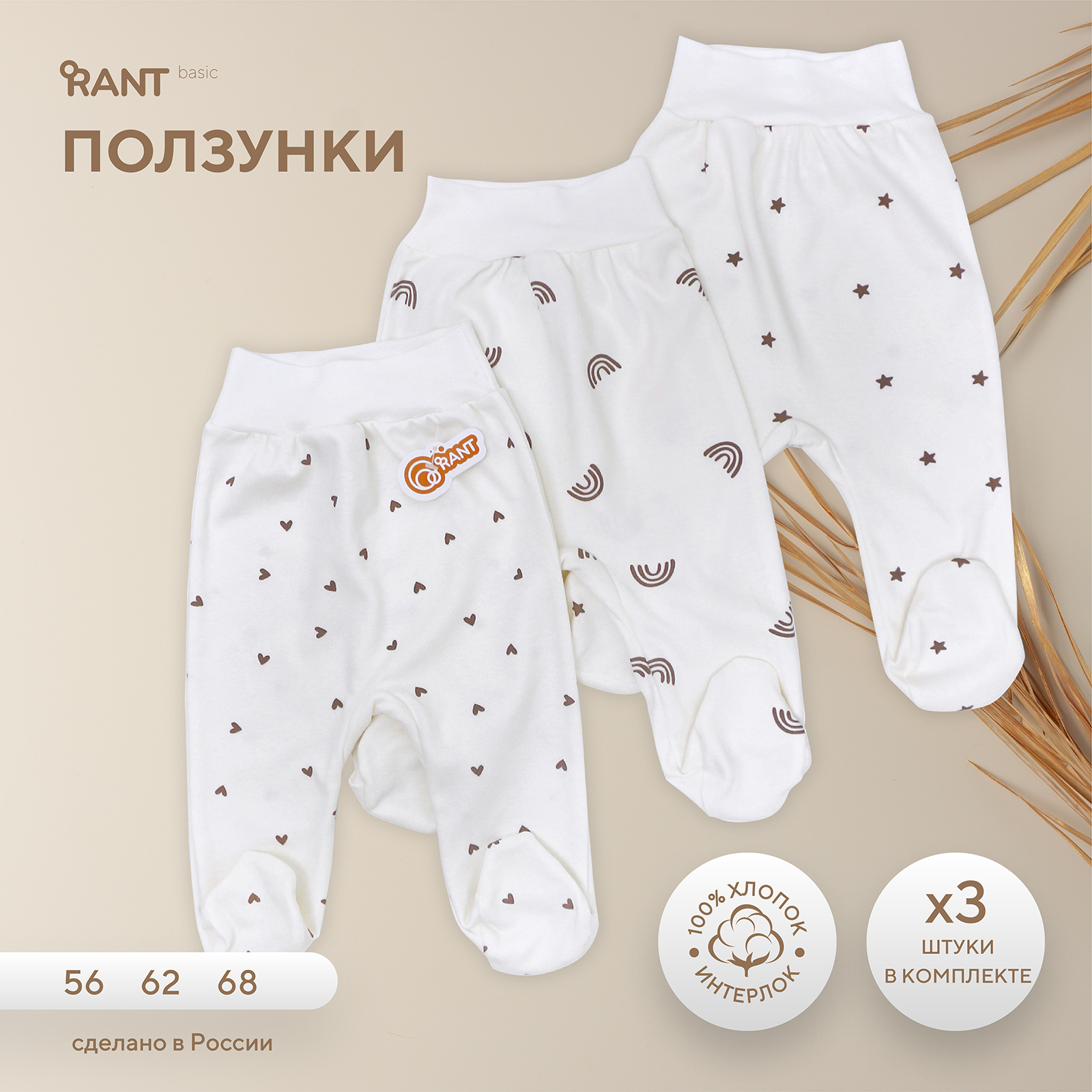Ползунки 3 шт Rant Basic 4670078651693 - фото 2