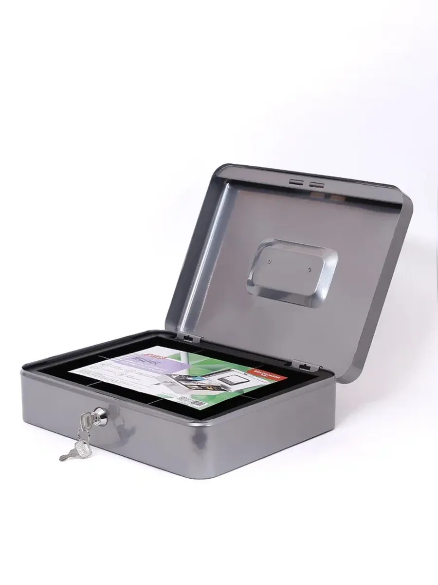 Денежный ящик AXLER металлический кэшбокс коробка с замком и ключом для хранения - фото 5