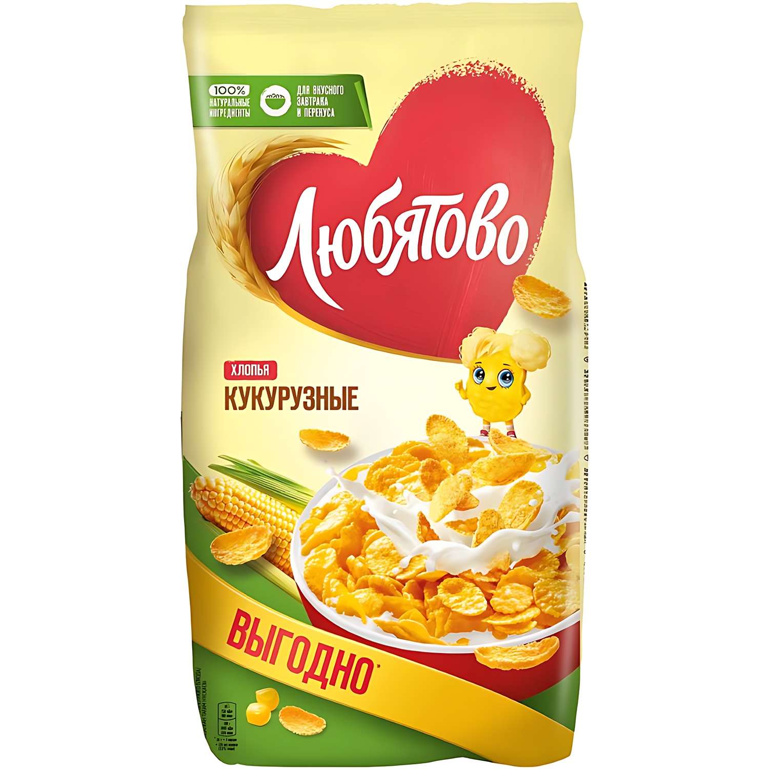 Хлопья кукурузные Любятово 600г - фото 1