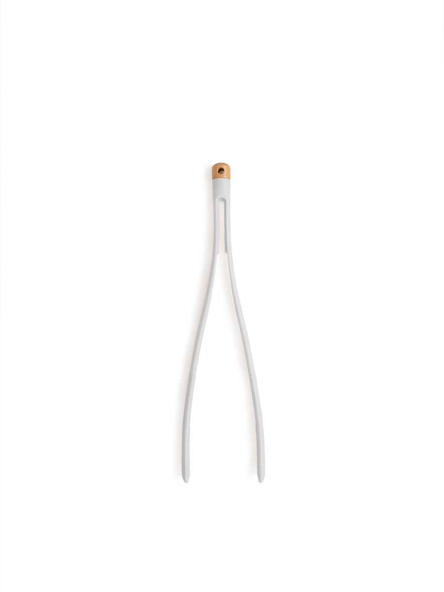 Щипцы кухонные универсальные DeNASTIA Силвуд 32x2.5x8 см силикон бук светло-серый A000353 - фото 5