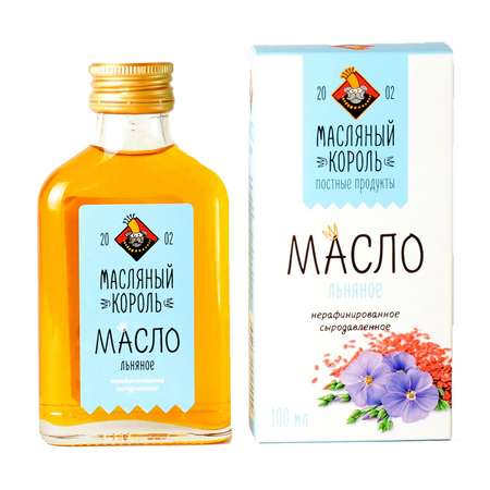 Масло Масляный король нерафинированное льняное 100мл