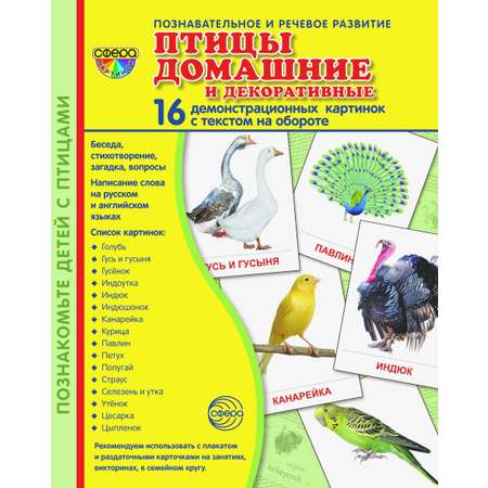 Карточки ТЦ Сфера Птицы домашние и декоративные