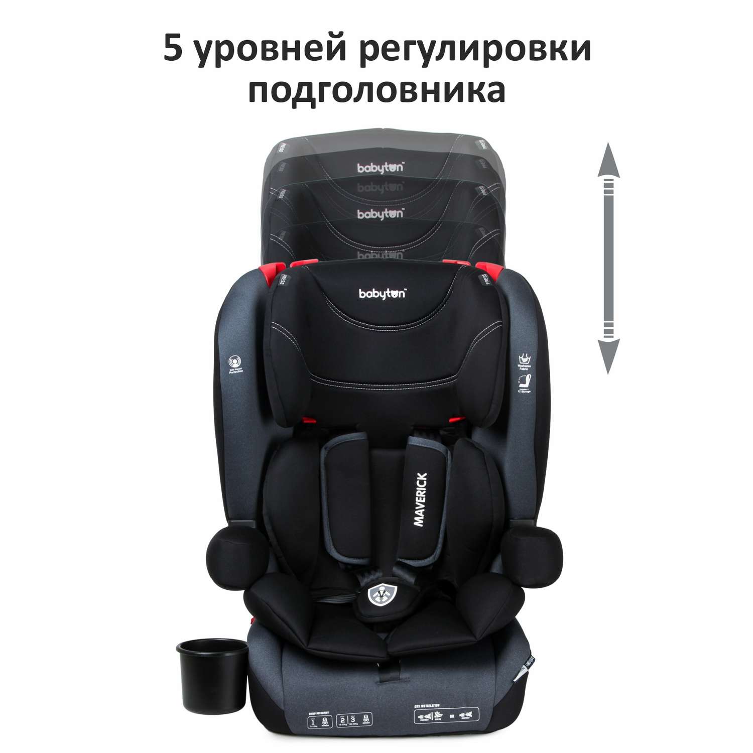 Автокресло Babyton Maverick Black Isofix 1/2/3 (9-36 кг) - фото 3