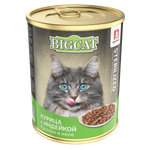Корм для кошек влажный Зоогурман Big Cat Sterilized Кусочки в желе курица c индейкой ж/б 350г
