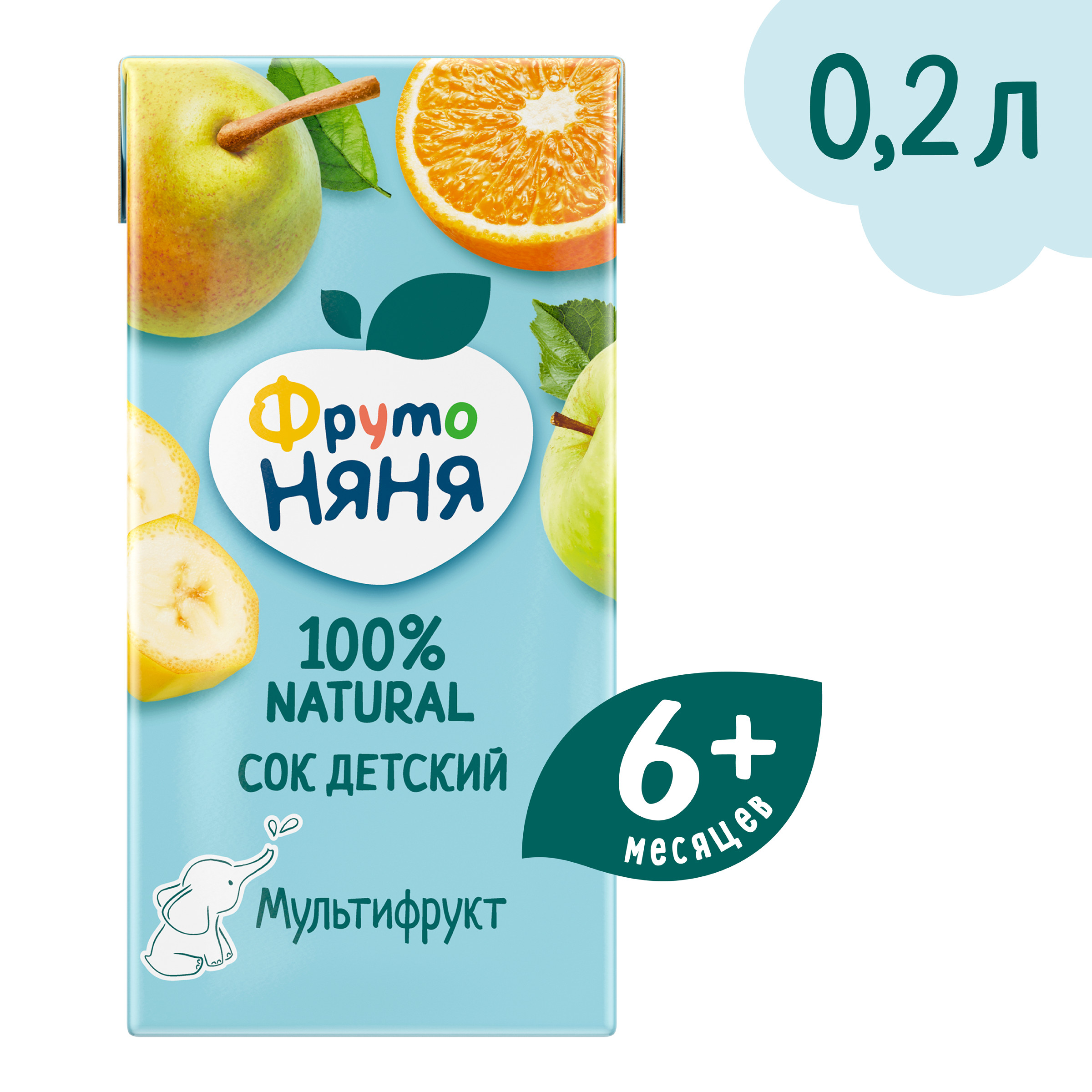 Сок ФрутоНяня Мультифрукт с 6 мес 0.2 л - фото 1