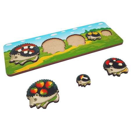 Игрушка Нескучные игры рамка-вкладыш Монтессори Ежики