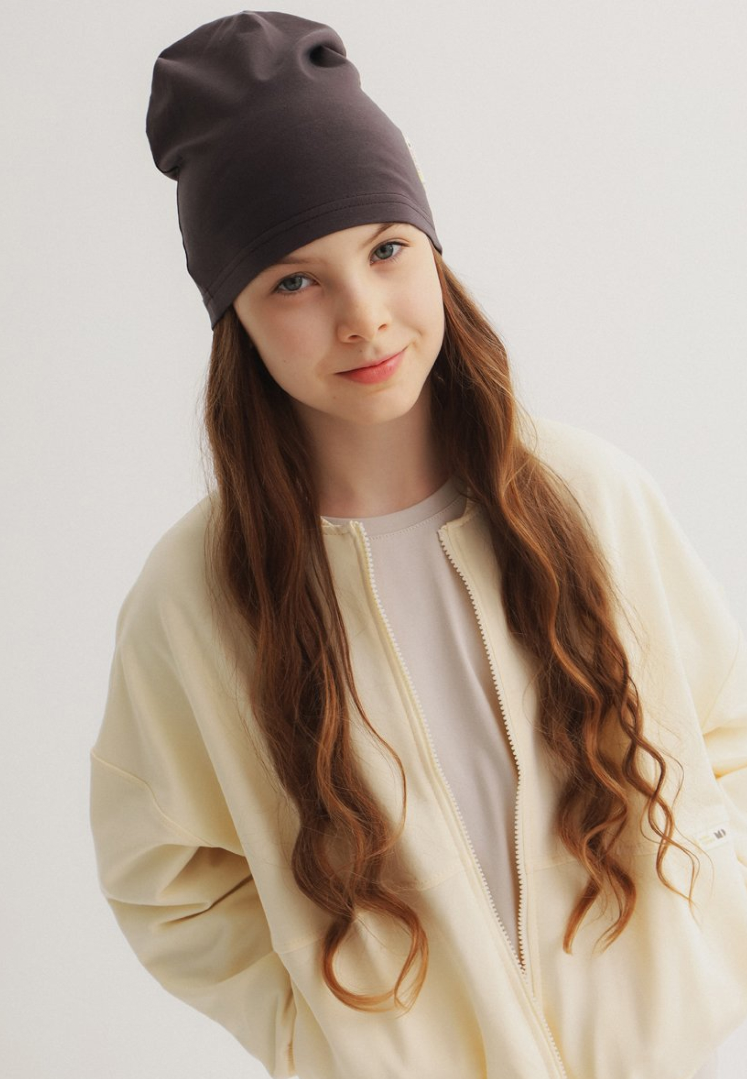 Шапка MINIDINO B-AK-Shp-118/0Шапка трикотажная Base teens тауп - фото 1