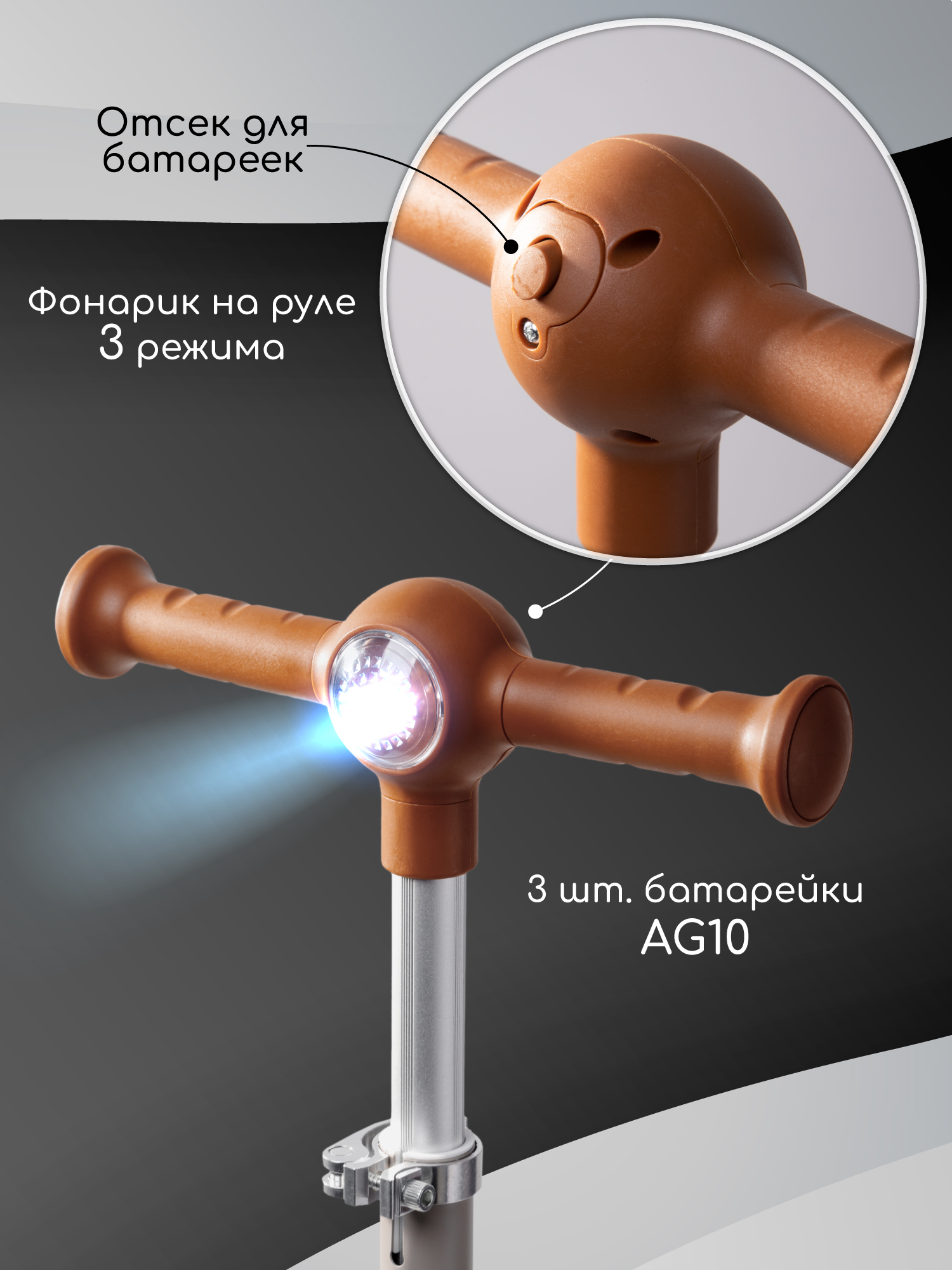 Самокат Amarobaby трехколесный - фото 4