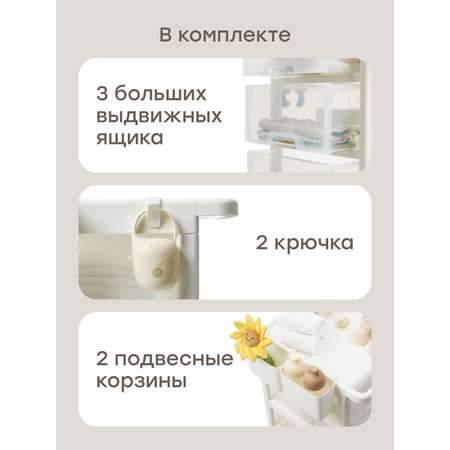 Стеллаж с ящиками Happy Baby Storio белый 91044