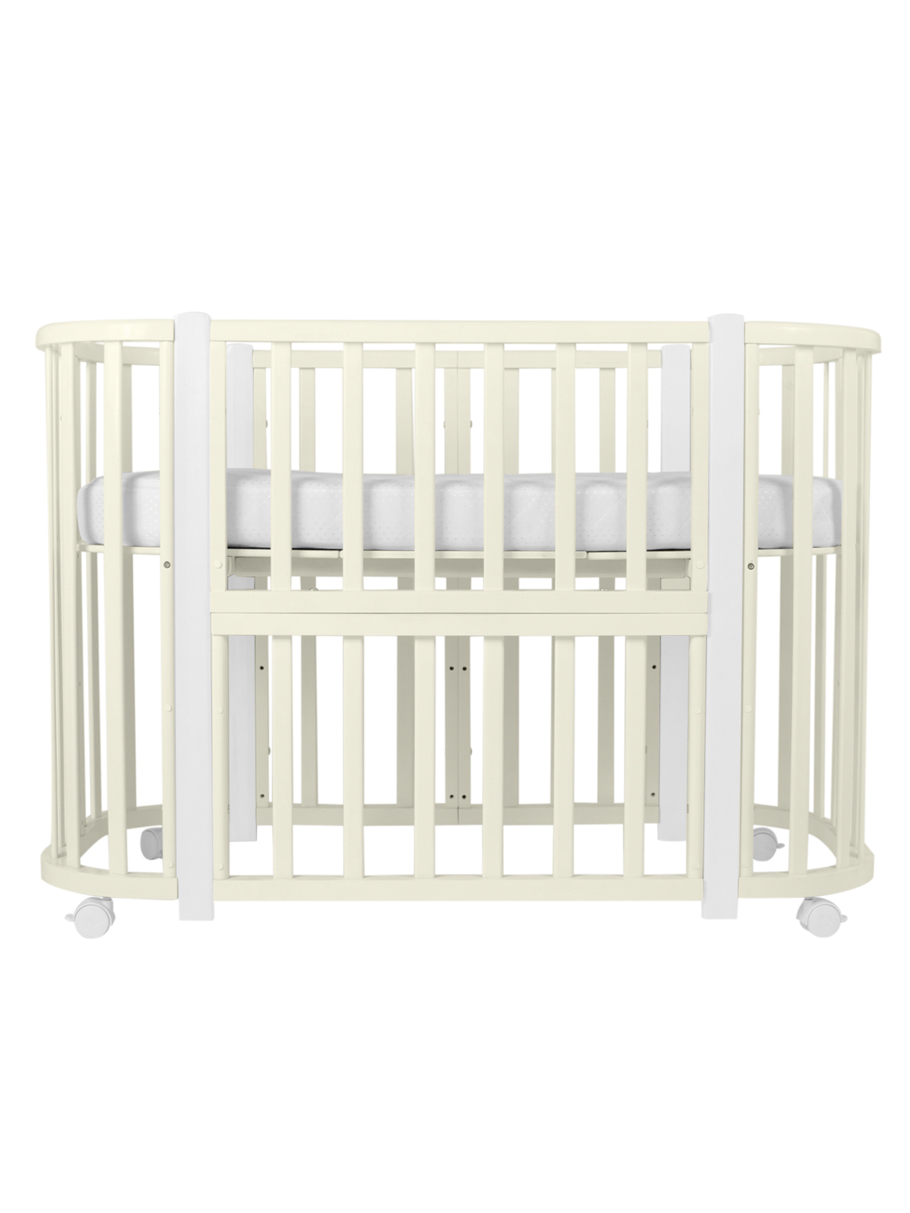 Детская кроватка Ingo Baby Lux BL-01 3 в 1 с бортиком слоновая кость белый, поперечный маятник - фото 4