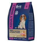Корм для собак Brit 1кг Premium Dog Adult Small для мелких пород с курицей