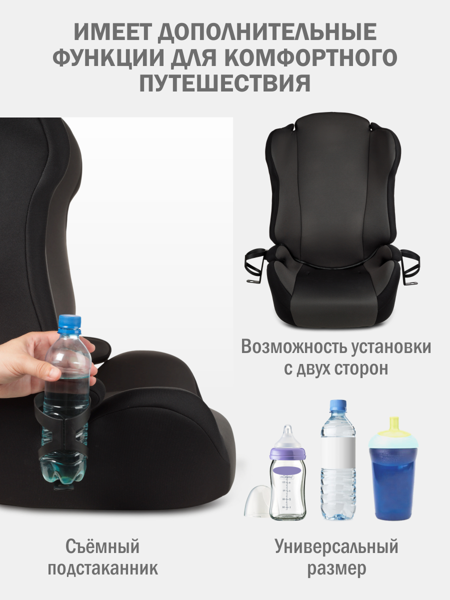Автокресло SIGER Кросс Fix Isofix 2/3 (15-36 кг) черный - фото 6