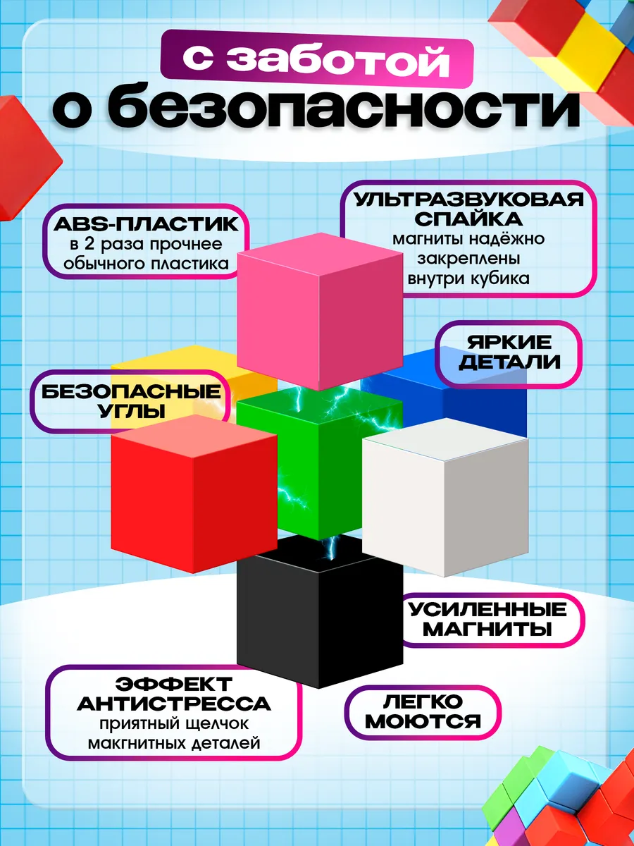 Конструктор DIVI TOYS набор магнитный 72 дет. - фото 3