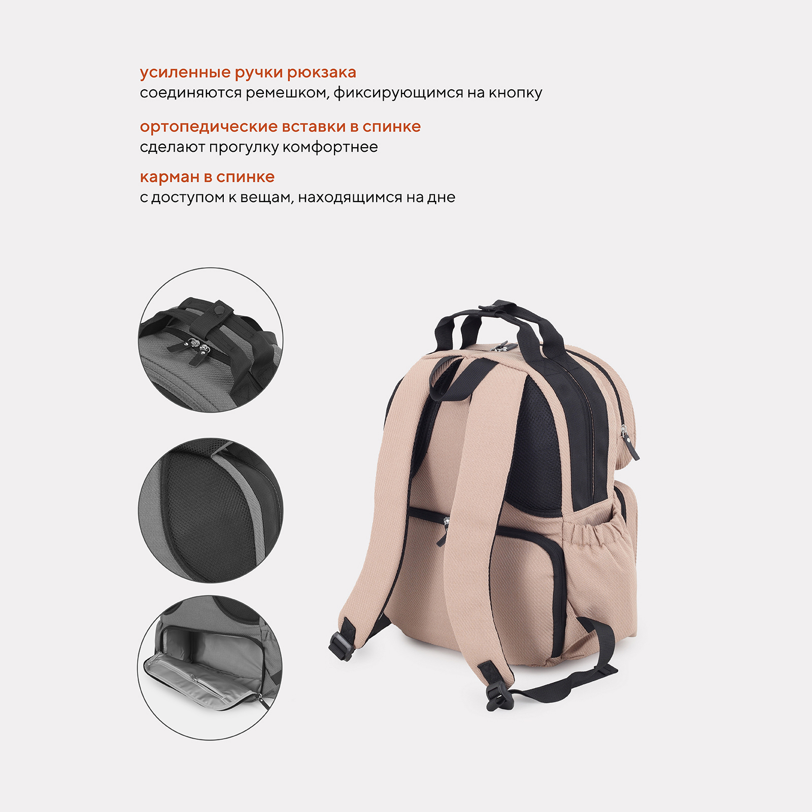 Рюкзак Rant Paxton бежевый - фото 4