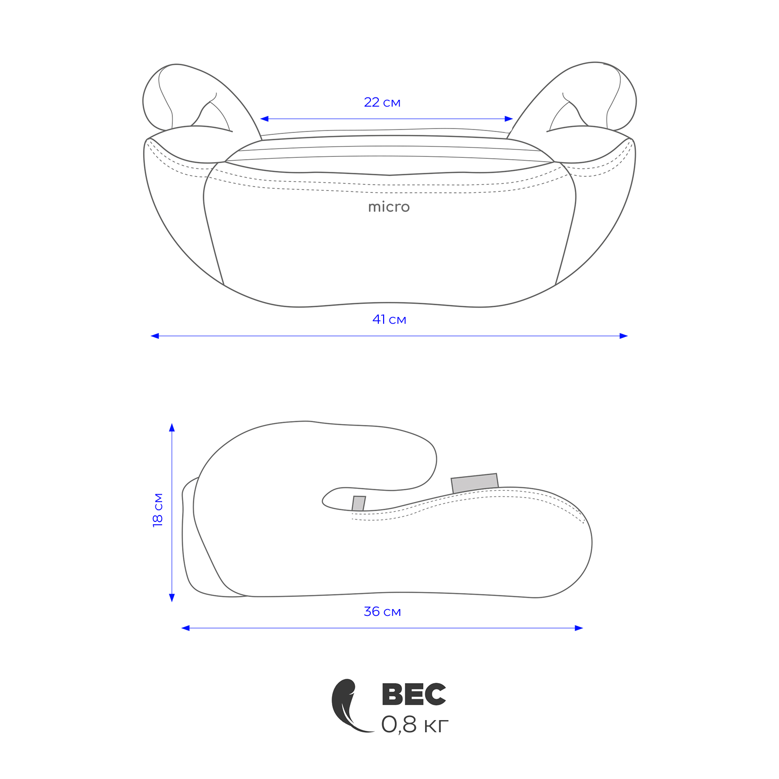 Автокресло Rant Micro группа 3, black 3 (22-36 кг) черный - фото 2