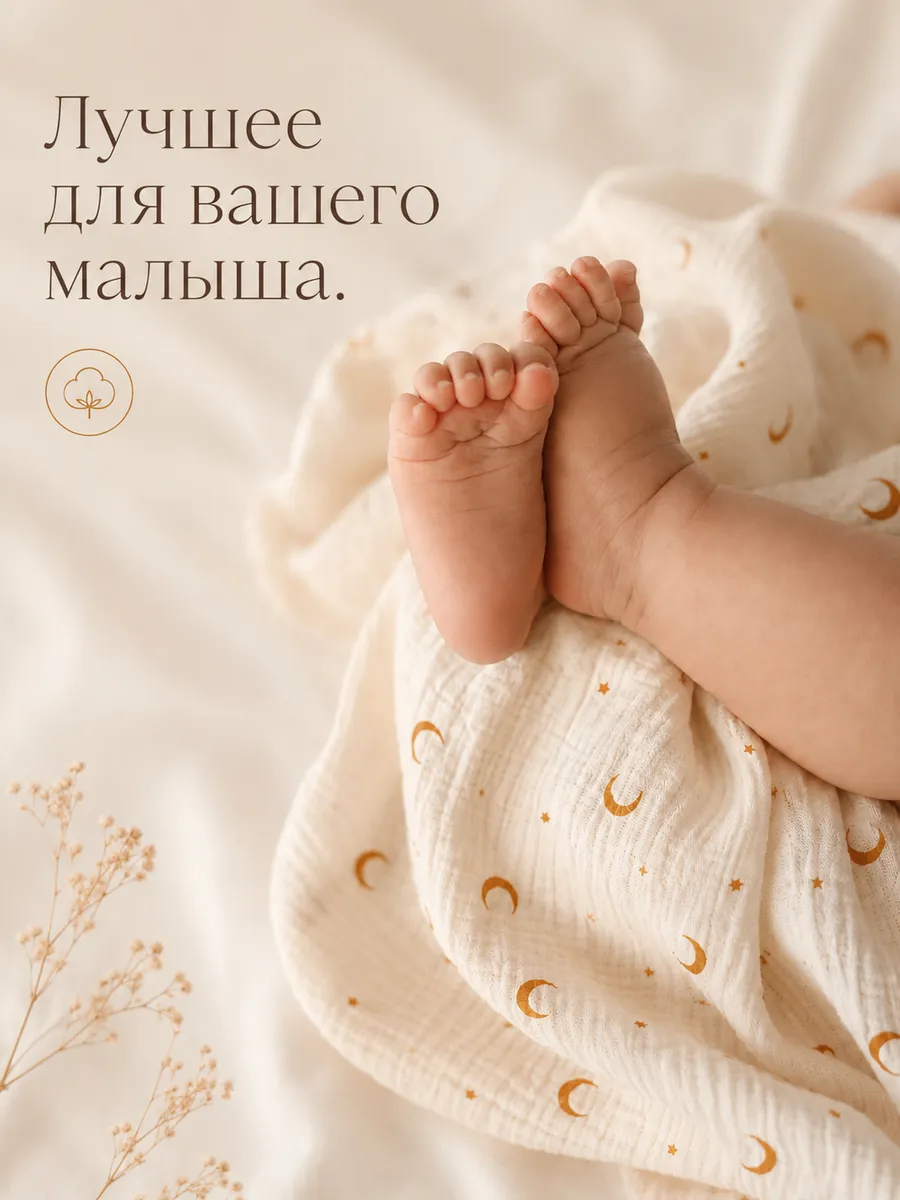 Пелёнка Moya ta муслин 100х100 см 2 шт. - фото 2