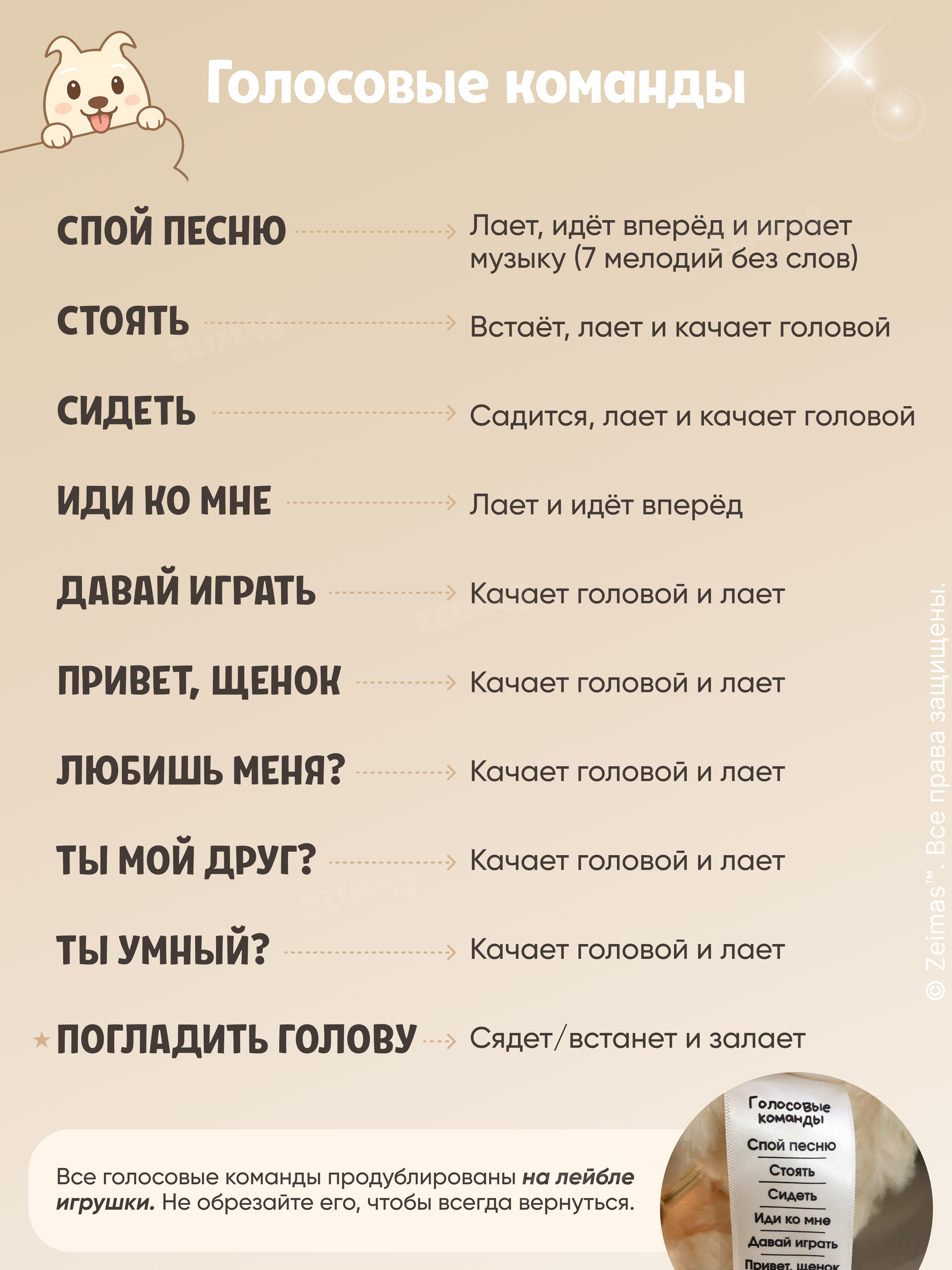 Мягкая игрушка Zeimas Щенок с голосовым управлением - фото 13