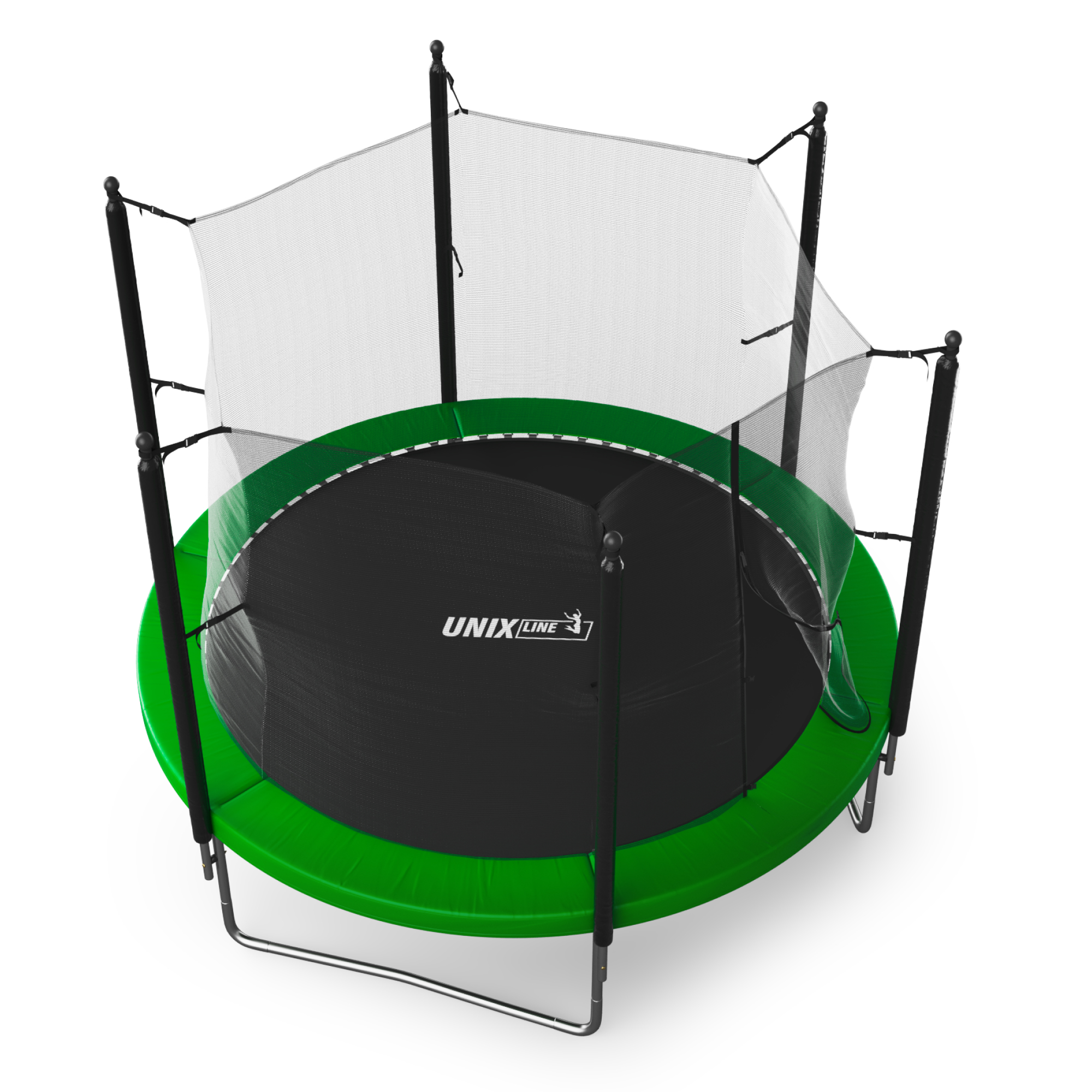Батут каркасный Simple 10 ft UNIX line Green с внутренней защитной сеткой общий диаметр 305 см до 140 кг - фото 20
