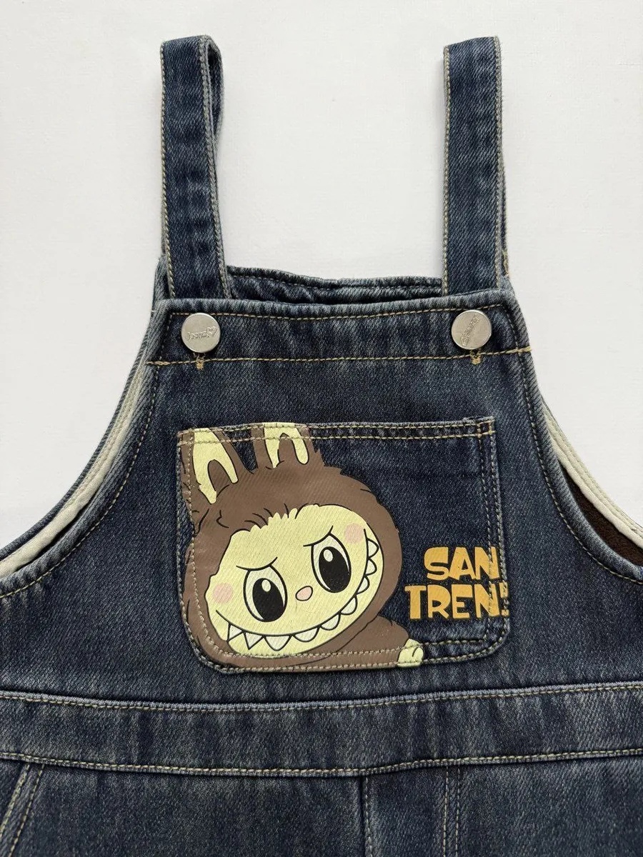 Полукомбинезон iUkoworld Джинсовый полукомбинезон на флисе детский - фото 2