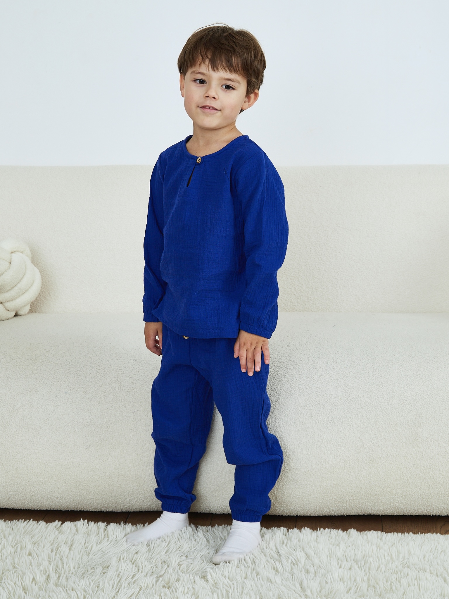 Лонгслив и брюки MOUN Костюм_муслин_индиго - фото 10