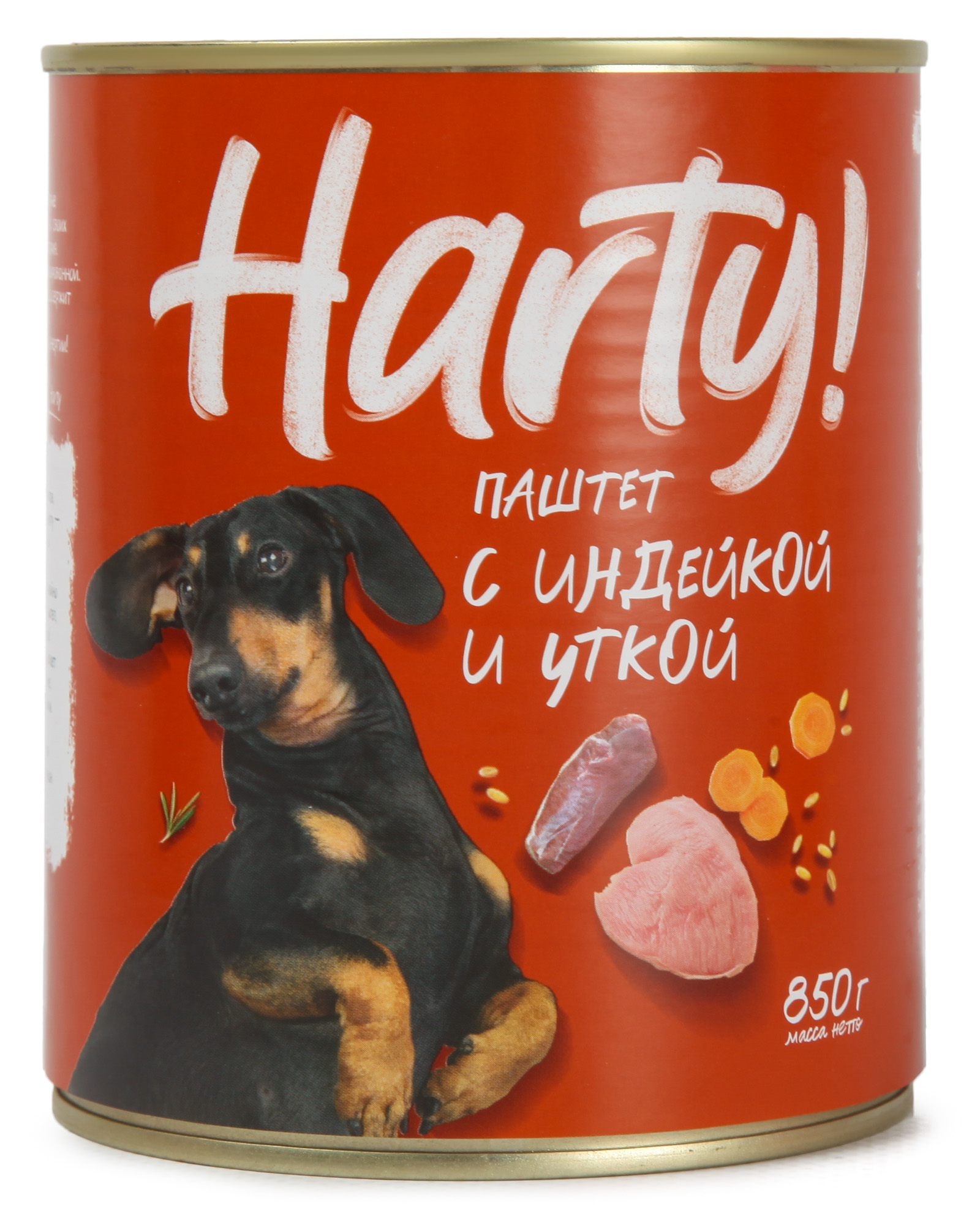 Корм для собак всех пород Harty консервированный полнорационный паштет с индейкой и уткой 850г - фото 1