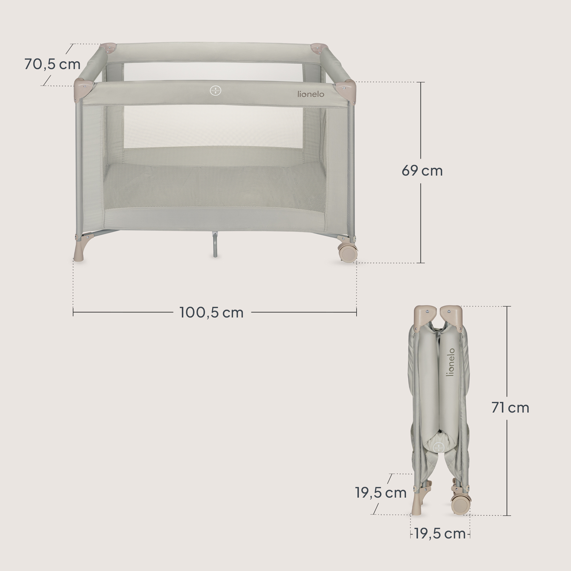 Манеж кровать Lionelo бежевый LO-AMELIE BEIGE SAND - фото 10