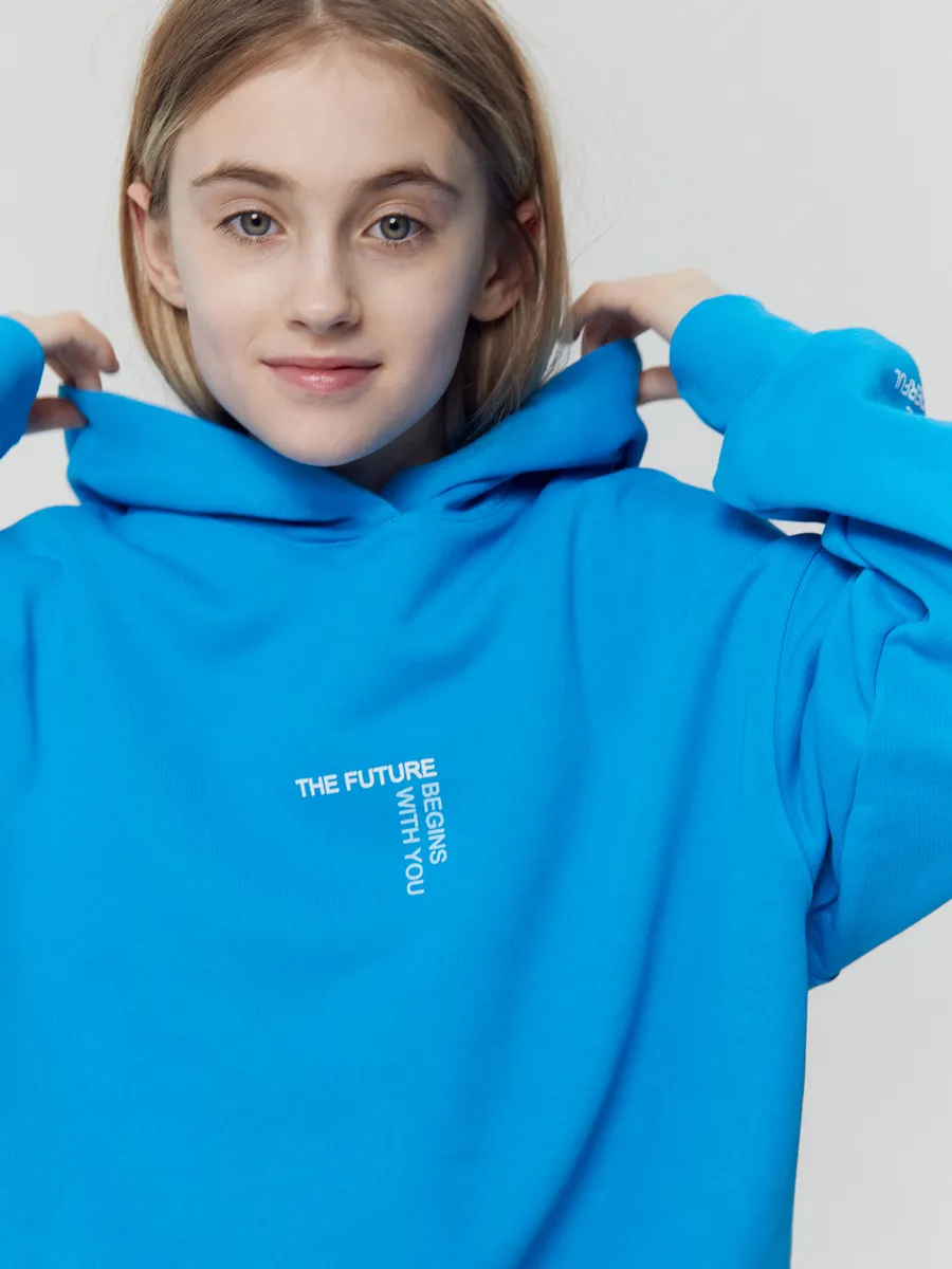 Худи Mark Formelle (Марк Формэль) 127894/голубая лазурь +печать - фото 7