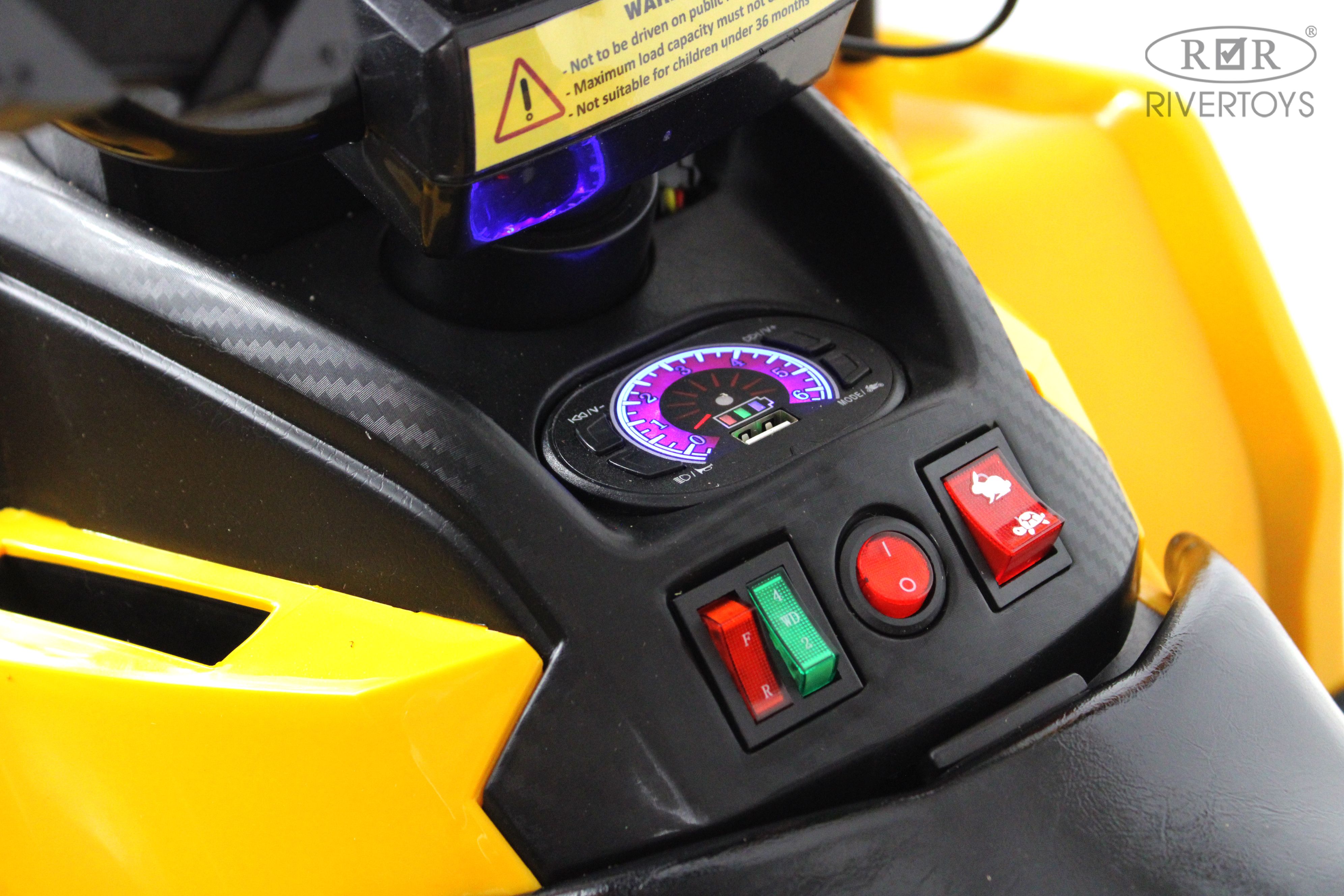 Электромобиль RIVERTOYS Z111ZZ-NEW-YELLOW С пультом ДУ - фото 15