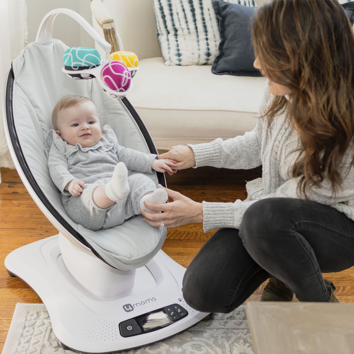 Кресло-качалка 4Moms MamaRoo 4.0 Серебристая - фото 20