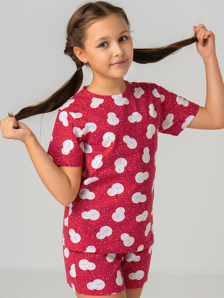 Пижама HappyFox HF2423SPснеговики.на.красном - фото 1