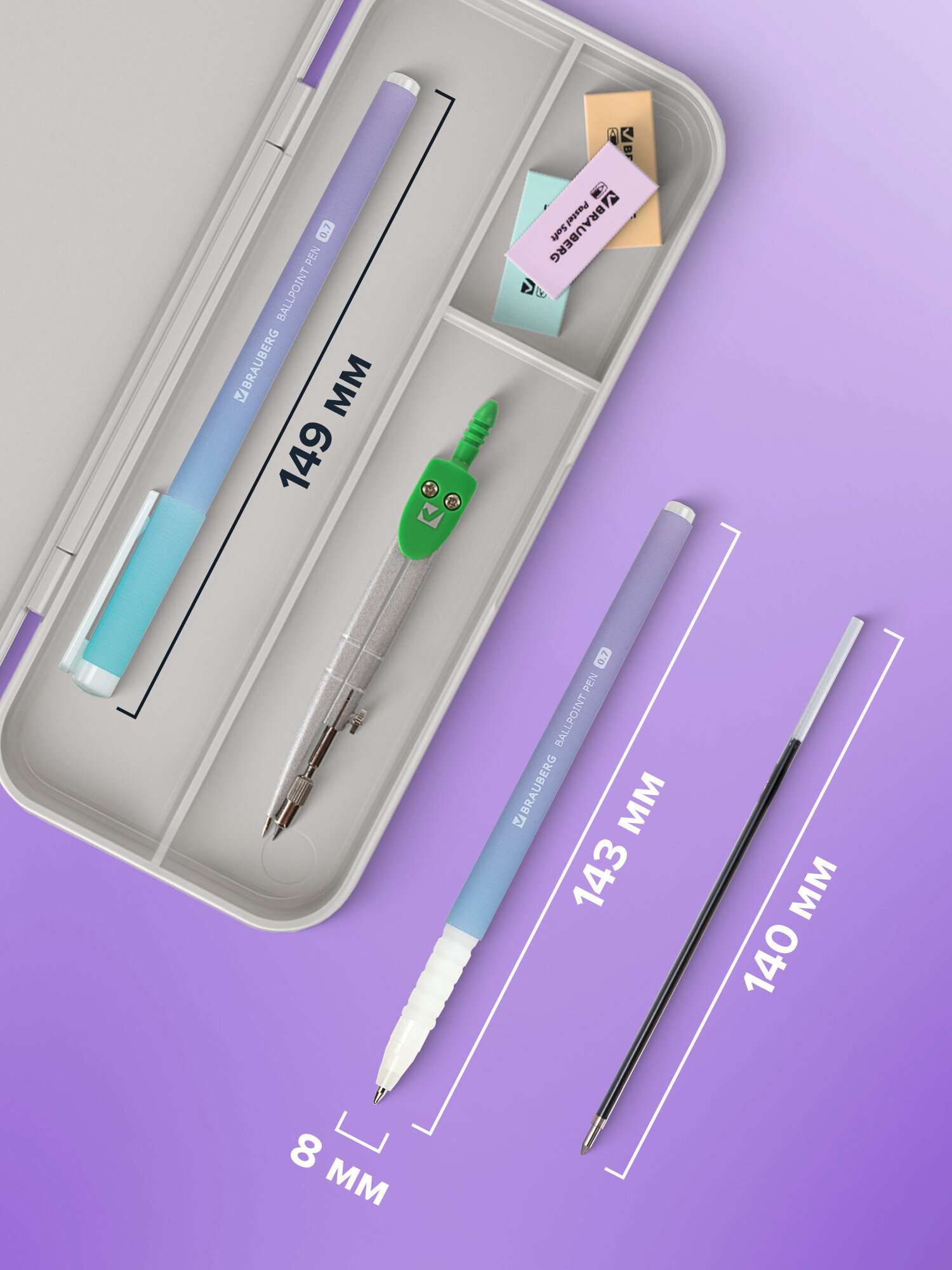 Ручка шариковая Brauberg 4 шт. - фото 3