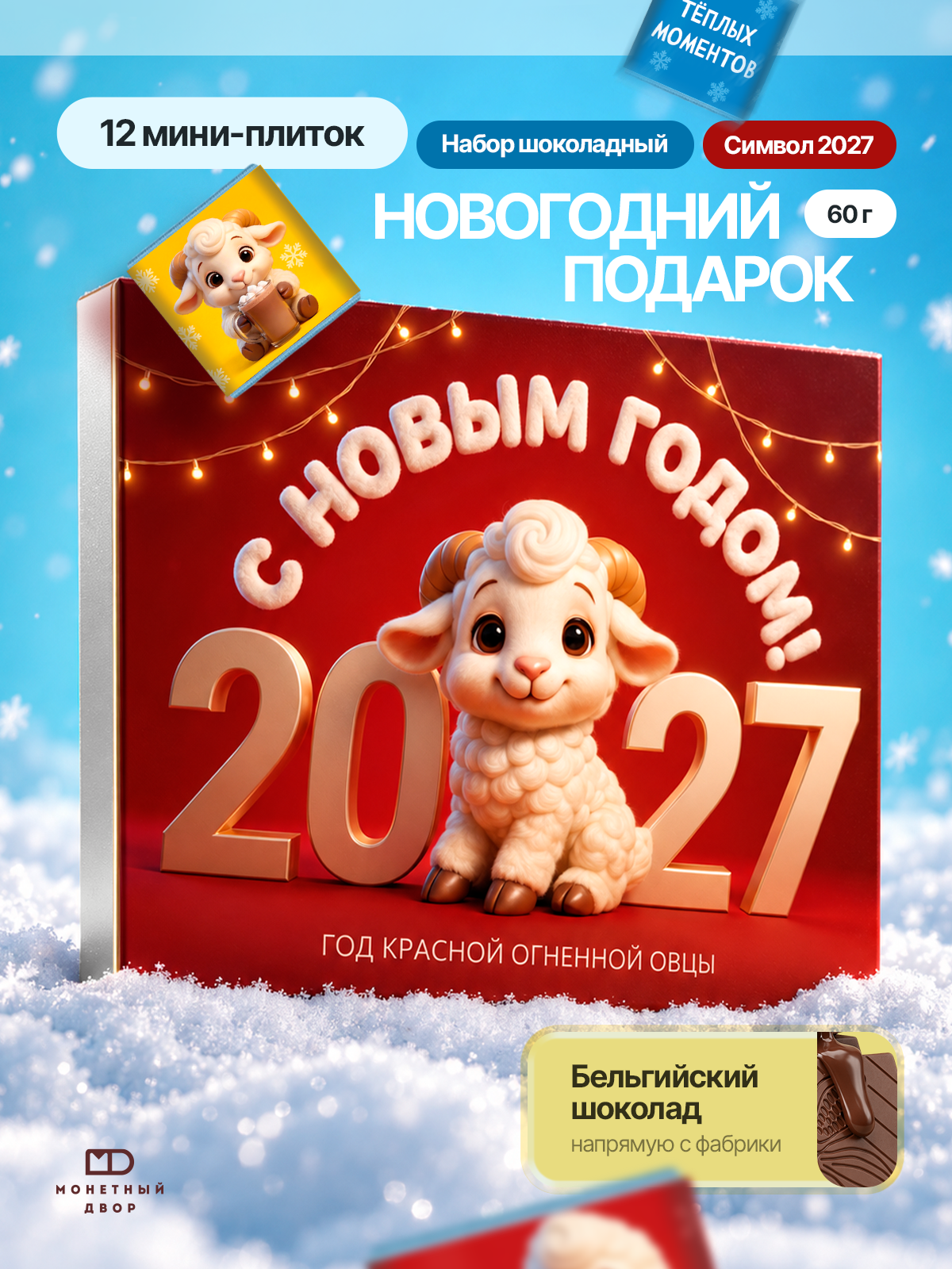 Молочный шоколад Монетный двор набор подарочный на Новый год - фото 1