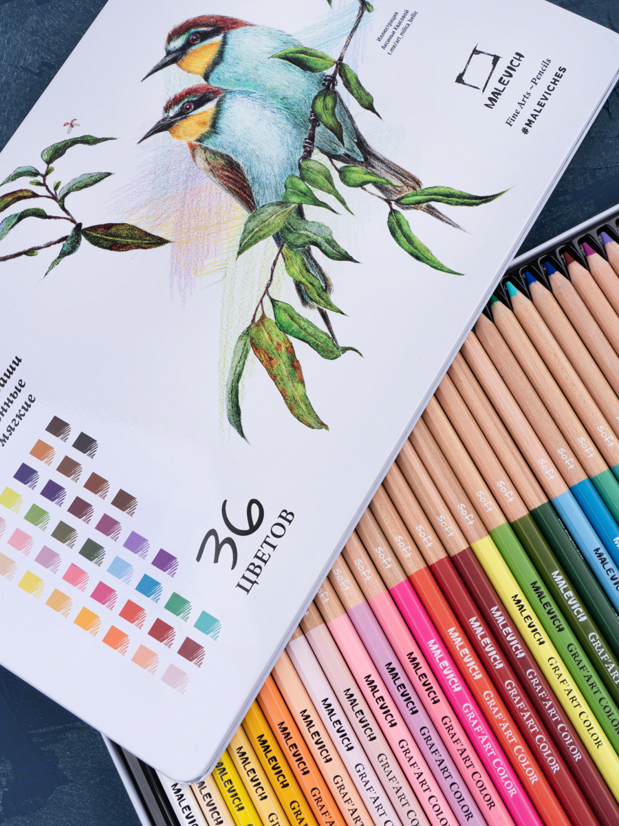 Карандаши цветные Малевичъ 36 шт. - фото 7