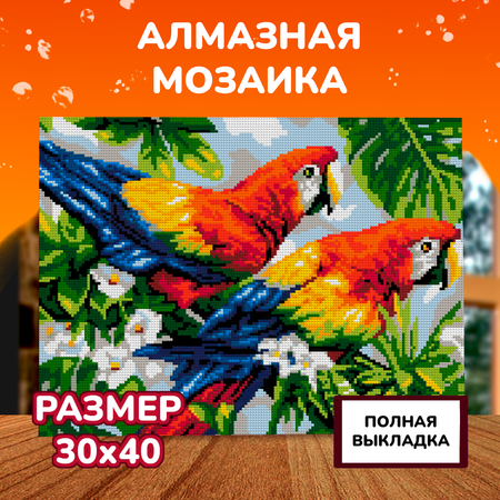 Алмазная мозаика LORI(колорит) Пара попугаев