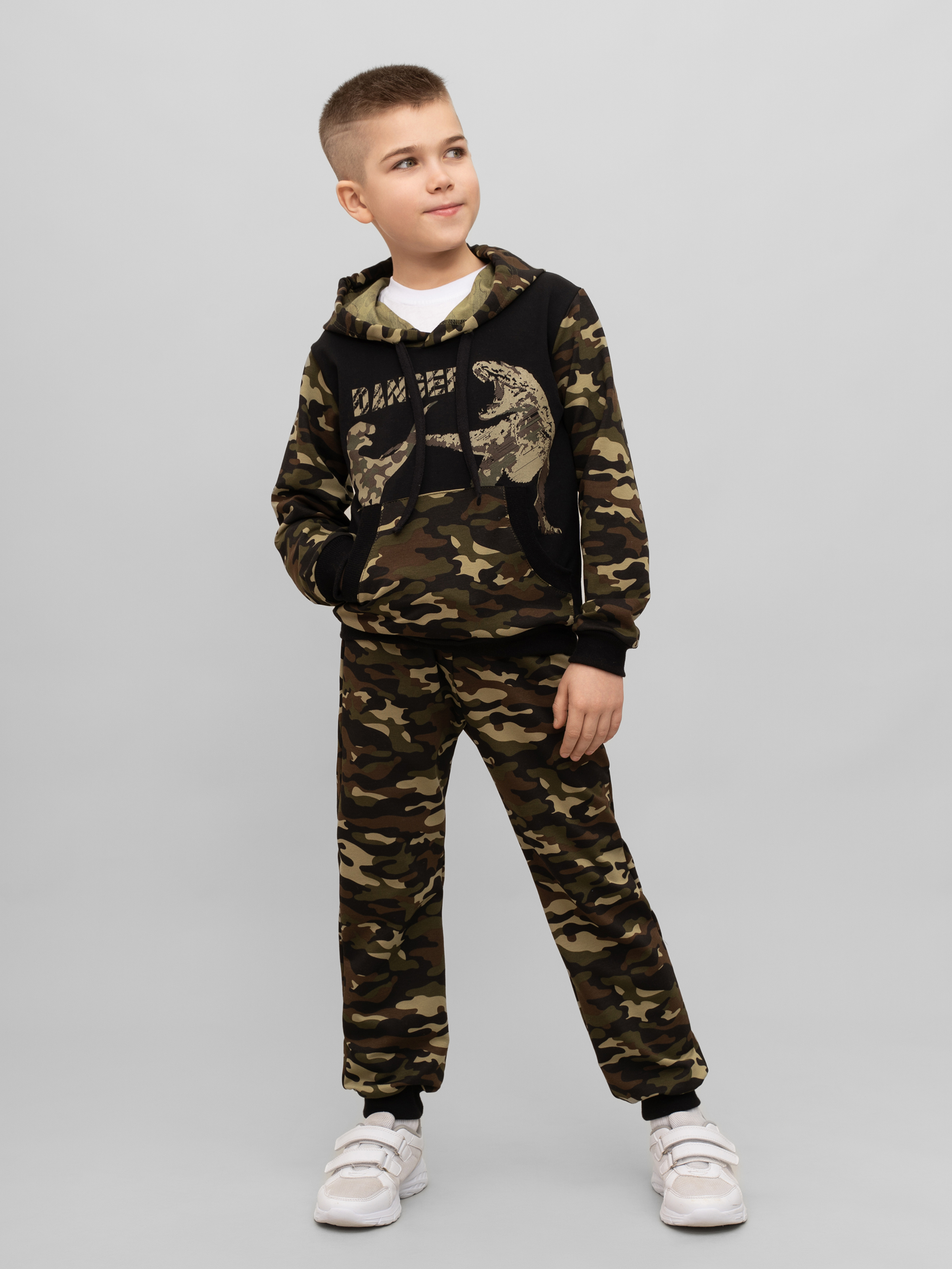 Худи и брюки Утенок 747 хаки черный дино - фото 18