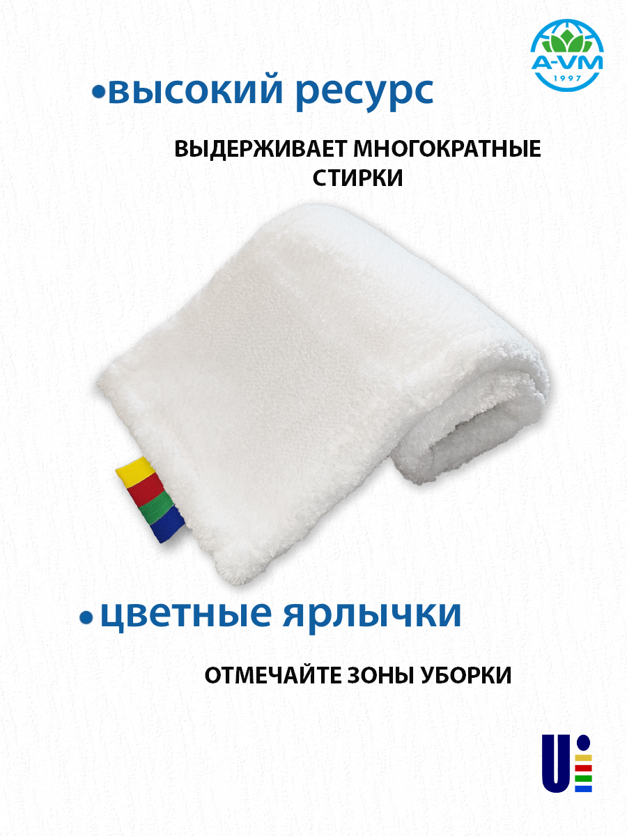 Сменная насадка для швабры A-VM МОП микрофибра 40х13 см - фото 7