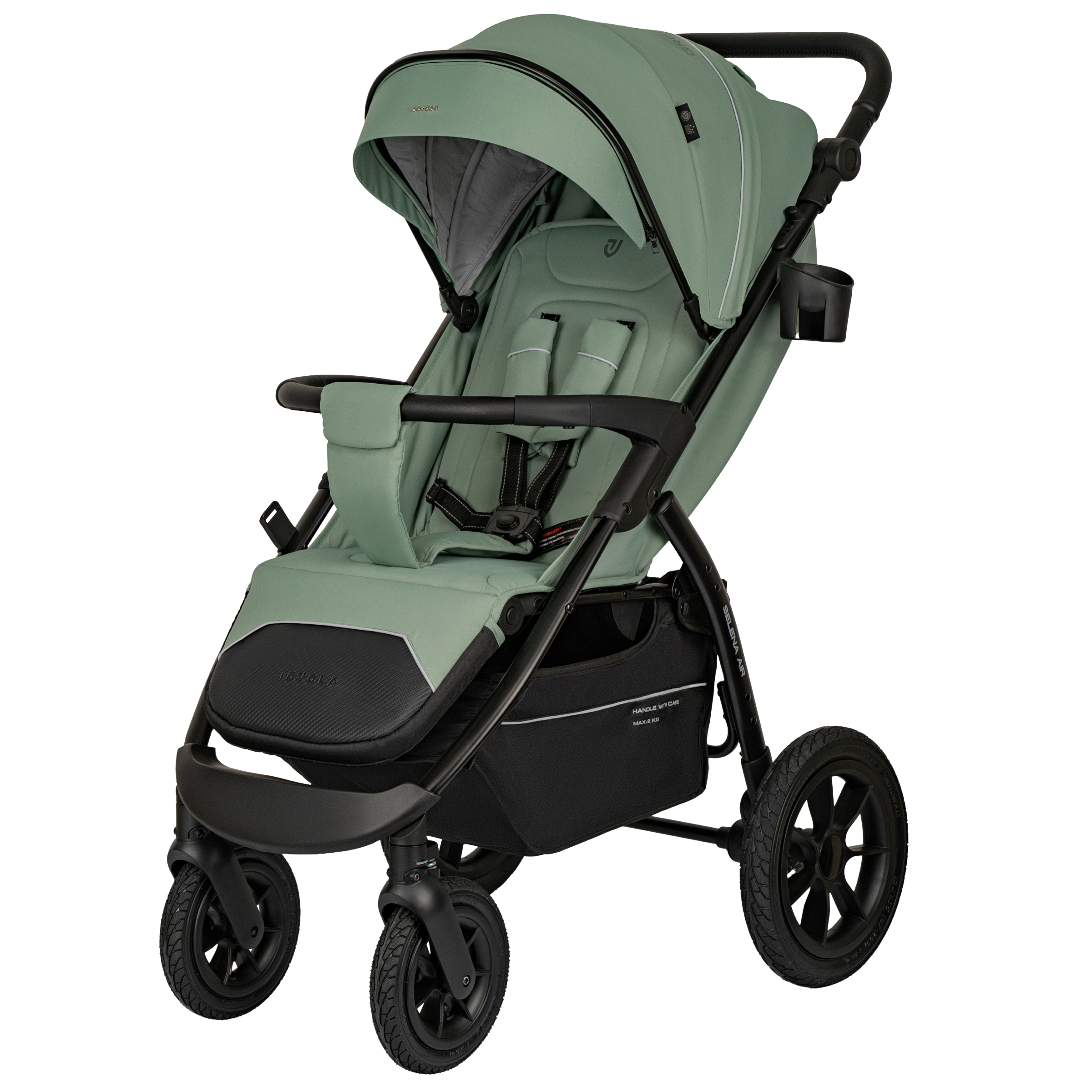 Коляска прогулочная JOVOLA SELENA Air 2025 с сумкой зеленый - фото 28