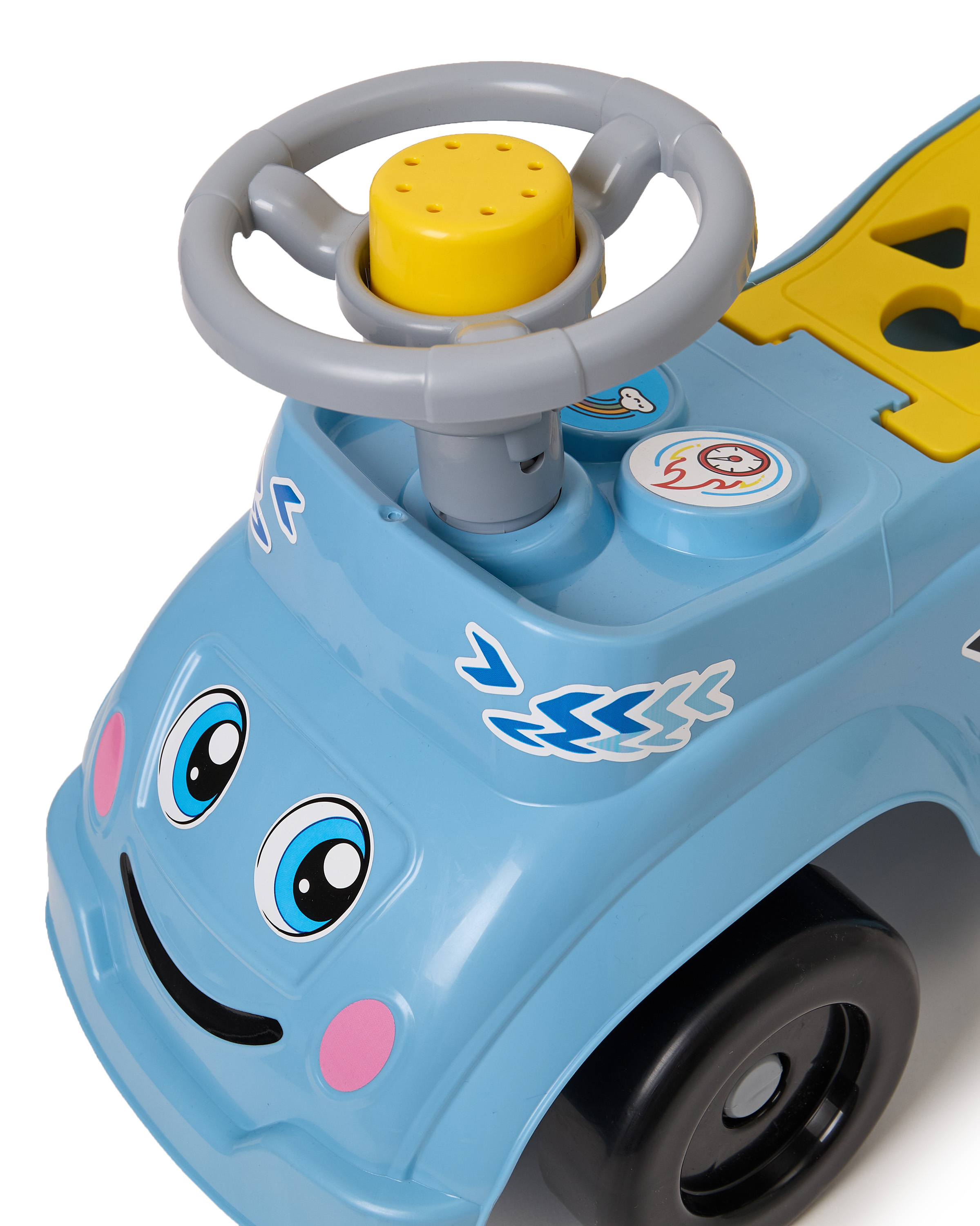 Каталка Zebratoys Моя первая с ручкой голубой - фото 3