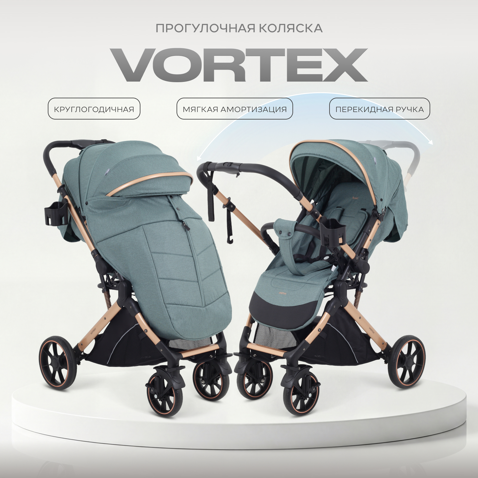 Коляска прогулочная Rant Basic Vortex бирюзовый - фото 1