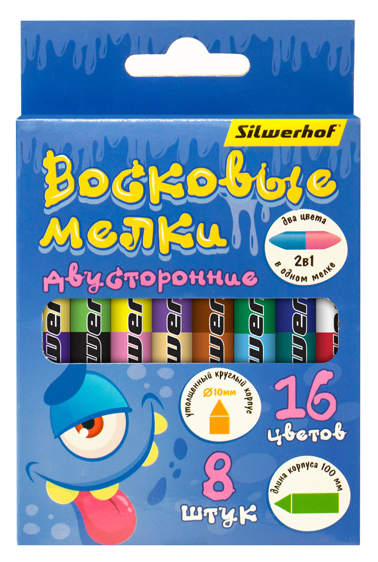 Восковые мелки Silwerhof 16 шт. - фото 1